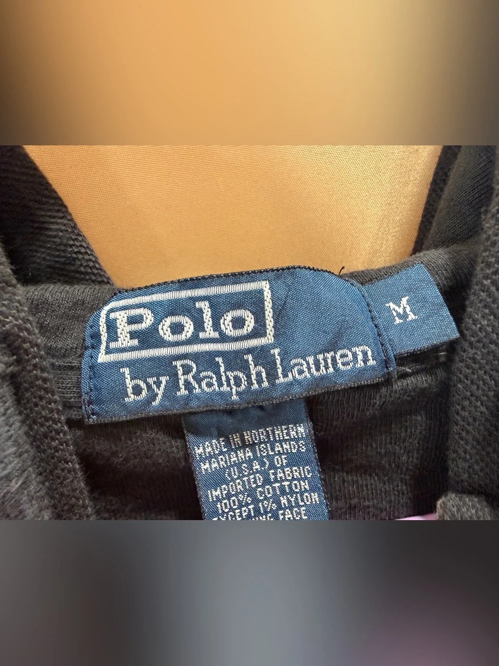 Polo Ralph Lauren Black Full Zip Hoodie Jacket Men's Medium